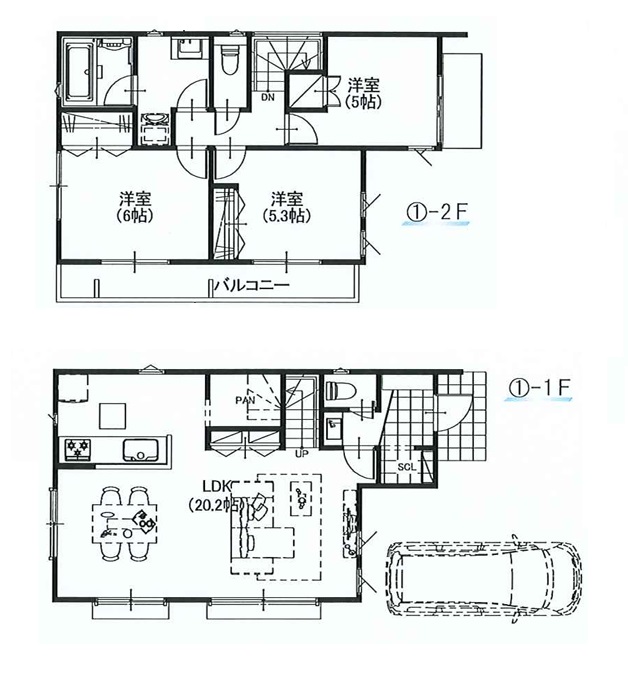 間取図　①号棟